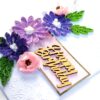 Sparkling Quilled Assorted Flowers Card - Purple