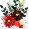 Sparkling Quilled Assorted Flowers Card - Reds