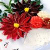 Sparkling Quilled Assorted Flowers Card - Reds