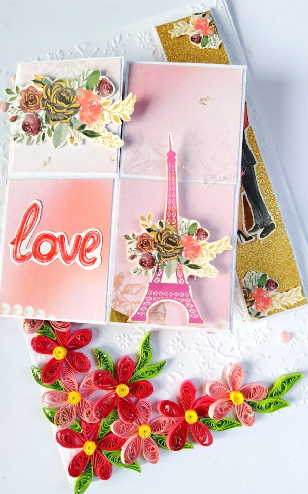IMG20220517183324 Quilled flowers with pop up love card