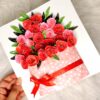 Luxury Quilled greeting card in box - Red Roses