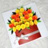 Luxury Quilled greeting card in box - Yellow Roses