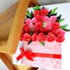 Luxury Quilled greeting card in box - Red Roses