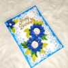 Sparkling Blue Quilled Flowers Birthday card
