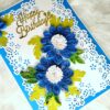 Sparkling Blue Quilled Flowers Birthday card