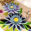 Sparkling Blue Quilled Flowers Birthday card