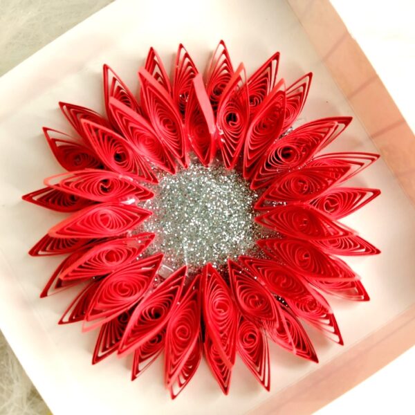 Quilled Tealight Candle holder gift - Red