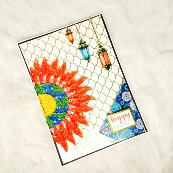IMG20220929231128 Sparkling Handmade Quilled Diwali Greeting Card D30