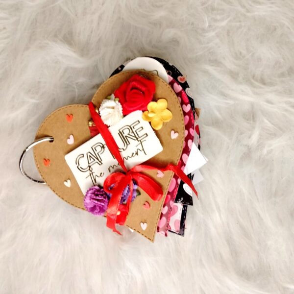 Heart shaped mini scrapbook