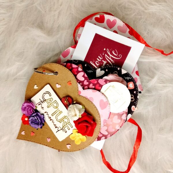 Heart shaped mini scrapbook