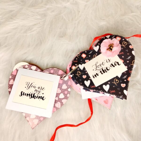 Heart shaped mini scrapbook