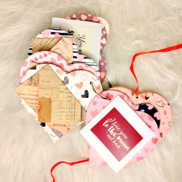 Heart shaped mini scrapbook
