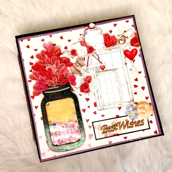 Love themed scrapbook with shaker cover