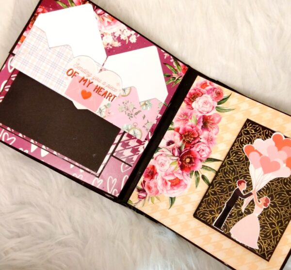 Love themed scrapbook with shaker cover