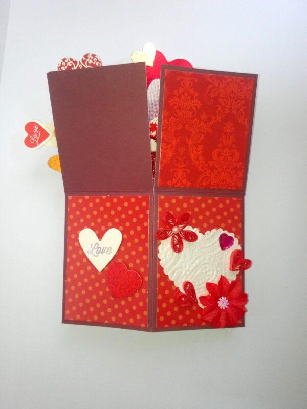 Sparkling Hot Red Pop Up Card In Box image