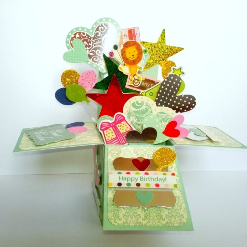 Sparkling Blue Love and Birthday Pop Up Card in Box image