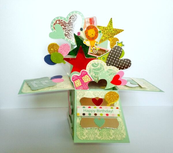 Sparkling Blue Love and Birthday Pop Up Card in Box image