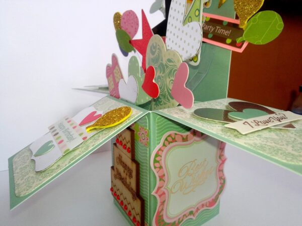 Sparkling Blue Love and Birthday Pop Up Card in Box image