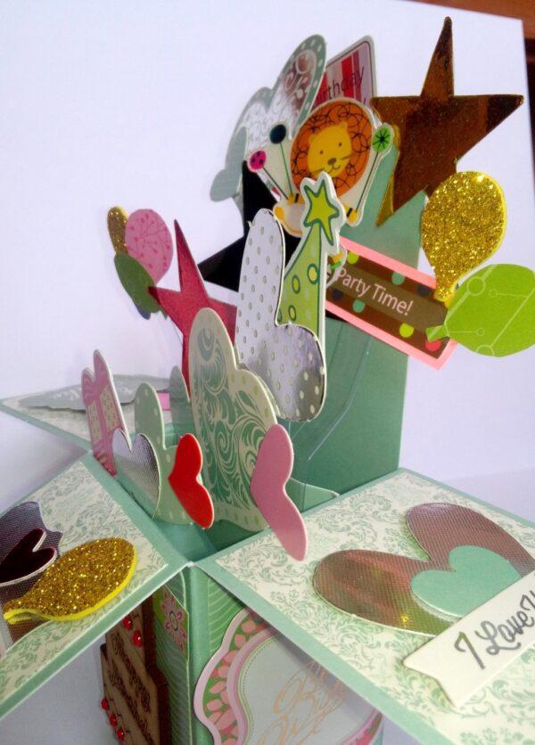 Sparkling Blue Love and Birthday Pop Up Card in Box image