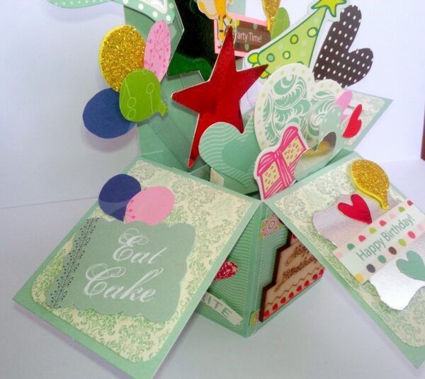 Sparkling Blue Love and Birthday Pop Up Card in Box image