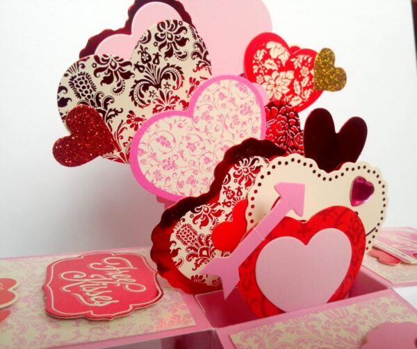Sparkling Hot Pink Pop Up Card In Box image Sparkling Hot Pink Pop Up Card In Box image