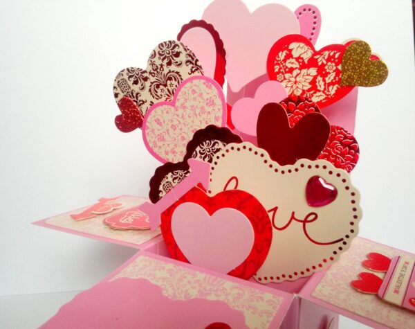 Sparkling Hot Pink Pop Up Card In Box image Sparkling Hot Pink Pop Up Card In Box image