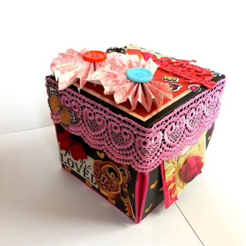 Love you My Birthday Girl Explosion Box Handmade image