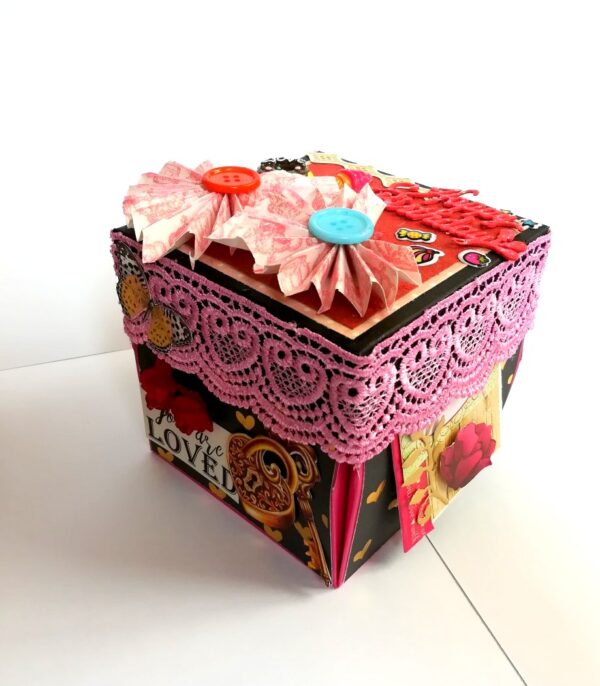 Love you My Birthday Girl Explosion Box Handmade image