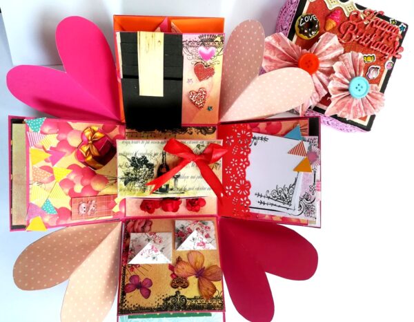 Love you My Birthday Girl Explosion Box Handmade image