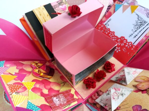 Love you My Birthday Girl Explosion Box Handmade image