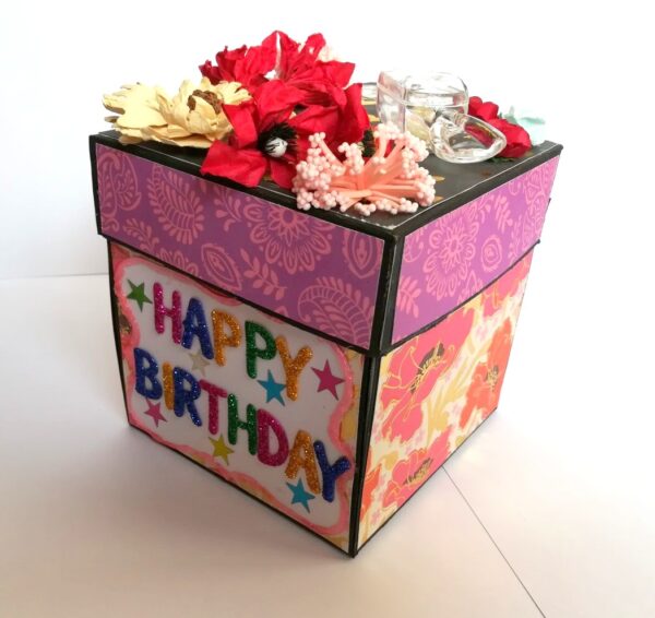 Love and Birthday Explosion Box With Battery Light Cake image