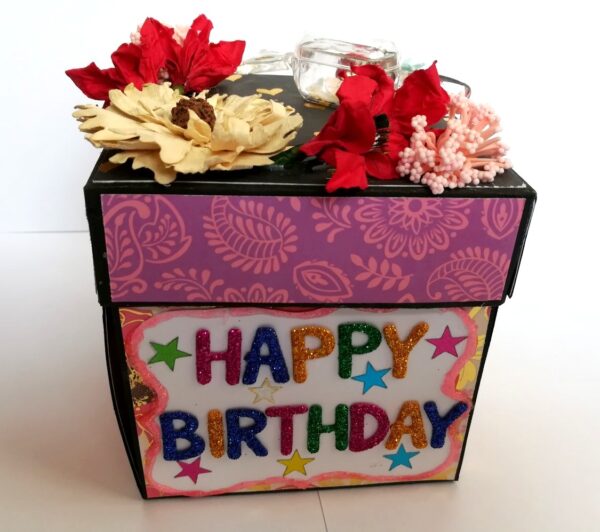 Love and Birthday Explosion Box With Battery Light Cake image