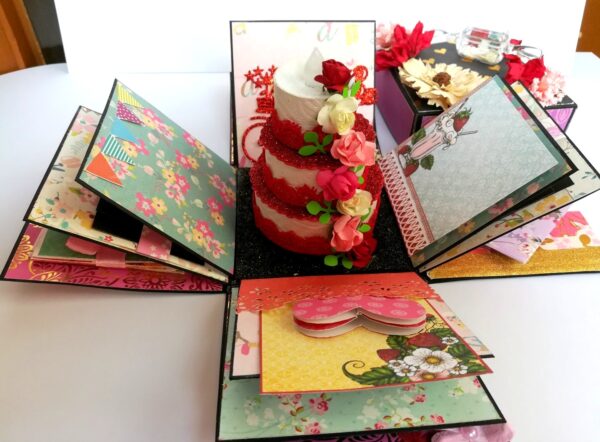 Love and Birthday Explosion Box With Battery Light Cake image