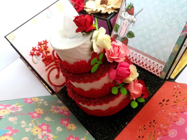 Love and Birthday Explosion Box With Battery Light Cake image