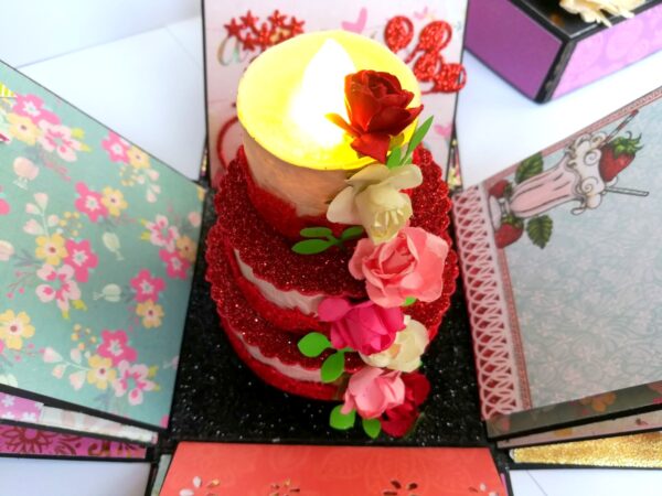 Love and Birthday Explosion Box With Battery Light Cake image