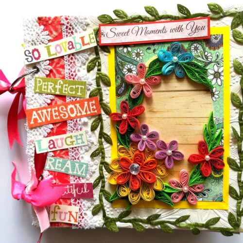 Love and Birthday Handmade Scrapbook With Origami folds image