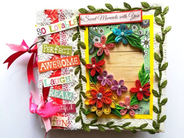 Love and Birthday Handmade Scrapbook With Origami folds image