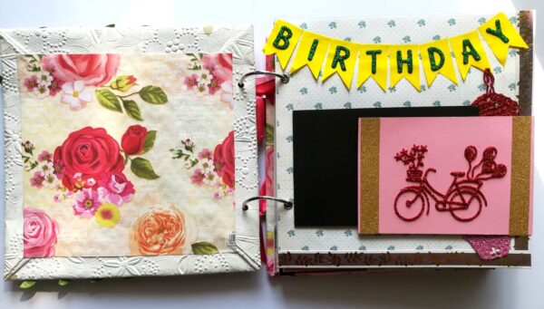 Love and Birthday Handmade Scrapbook With Origami folds image