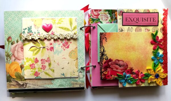 Love and Birthday Handmade Scrapbook With Origami folds image