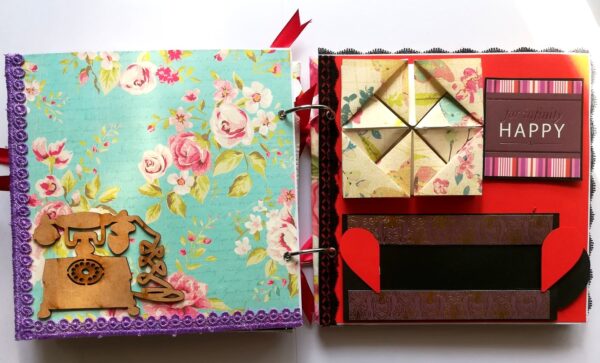 Love and Birthday Handmade Scrapbook With Origami folds image