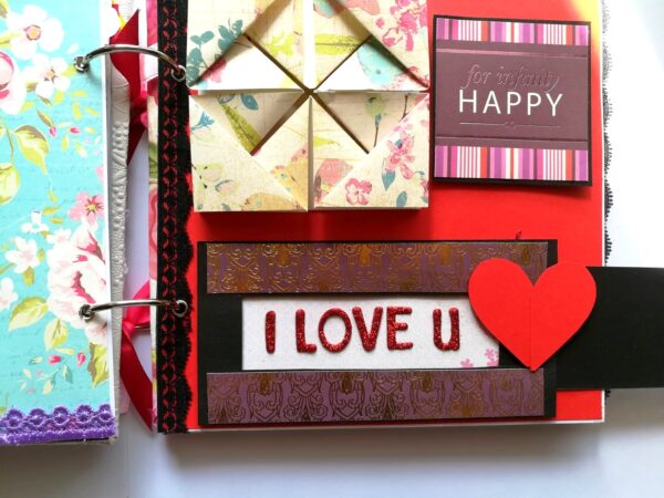 Love and Birthday Handmade Scrapbook With Origami folds image