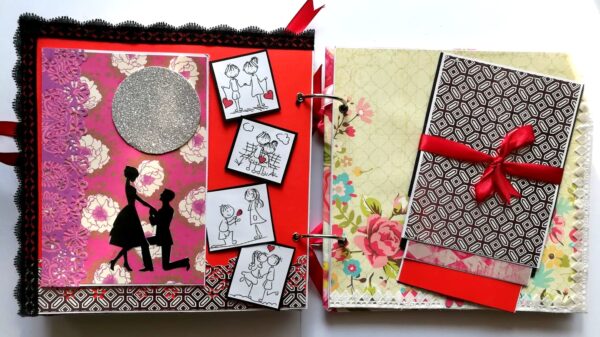 Love and Birthday Handmade Scrapbook With Origami folds image