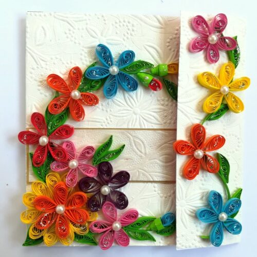 Multicolor Flowers Mini Scrapbook Greeting Card image