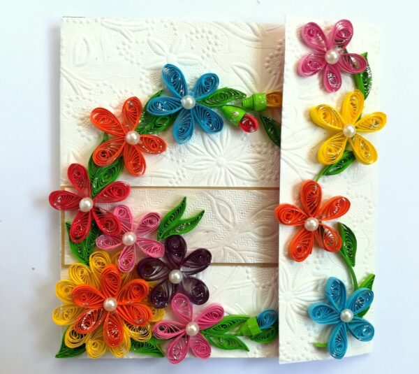 Multicolor Flowers Mini Scrapbook Greeting Card image