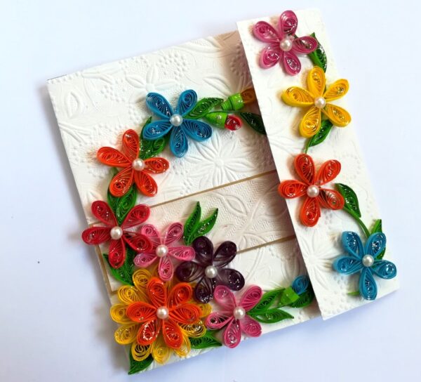 Multicolor Flowers Mini Scrapbook Greeting Card image