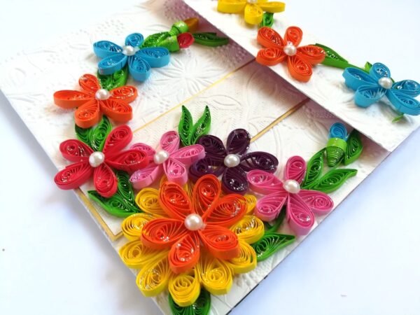 Multicolor Flowers Mini Scrapbook Greeting Card image