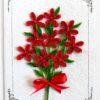 Red Quilled Flowers Bouquet Greeting Card image