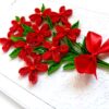 Red Quilled Flowers Bouquet Greeting Card image