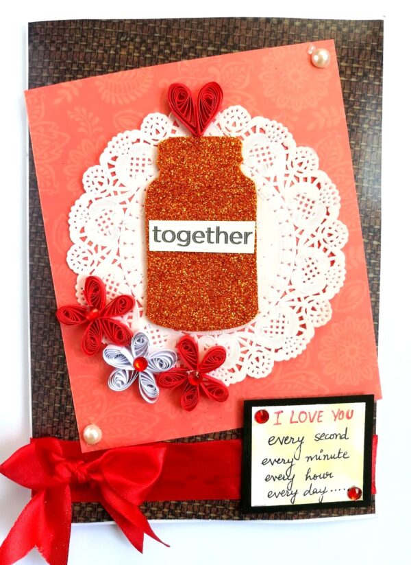 I Love You Pop Up Card Hearts Handmade image