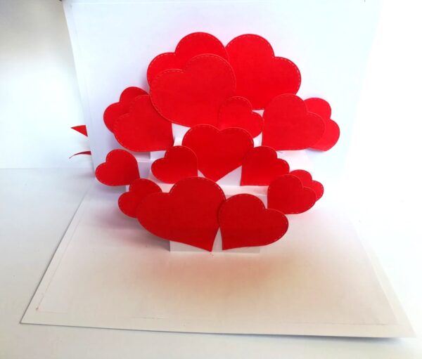 I Love You Pop Up Card Hearts Handmade image